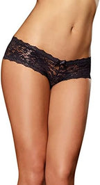 Dreamgirl Women's Sexy Fashion Lingerie, Stretch Lace Cheeky Hipster Panty Black