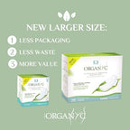 Organyc New and Improved 100% Certified Organic Cotton Inside and Out Overnight Feminine Pads, Heaviest Flow, Super Absorbency, 28 Count