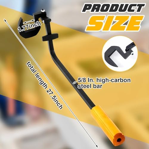 Teenyyou Deck Board Straightening Tool Heavy Duty Carbon Steel Deck Tool for Straightening Bending Boards and Joists, Cushioned Handle for Kneeling to Maintain Pressure
