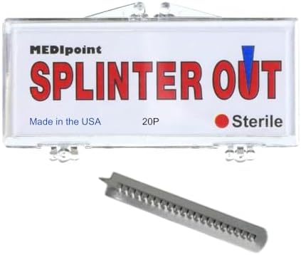 Splinter Out Splinter Remover 20 Count (Pack of 6) | Fast, Painless Splinter Removal | Essential First Aid for Home, Work, Travel & Camping | Ideal for Hiking, Woodworking, Gardening & Outdoors