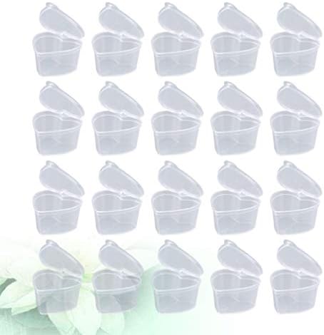 EXCEART 50Pcs Heart Shape Storage Case Transparent DIY Organizer Box for Jewelry and Sundries Dustproof PP Material for Girls Neat Countertop