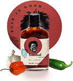 Pain is Good - Habanero Sambal Hot Sauce - 7oz Bottle - Made in USA - All Natural Ingredients, Non-GMO, Gluten-Free, Sugar-Free, Vegetarian, Keto - Pack of 1