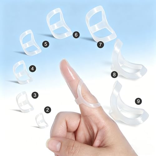 Finger Splint Set, Clear Plastic, for Arthritis, Mallet Finger, Trigger Finger and Hypermobility, Includes Oval Splints and Sleeves, Adult Unisex(Half Clear, White)