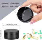 Portable Pill Case Pill Box Daily - Waterproof Single Metal Pill Organizer for Pocket Purse, Aluminium Alloy Round Daily Medicine Container to Hold Vitamins, Fish Oil Medium Size