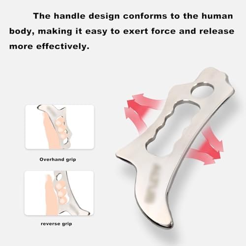 NICHOY 5 Pieces Stainless Steel Gua Sha Scraping Massage Tool Set,Muscle Scraper Tool Set,Mobilization Physical Therapy Tool for Back,Leg, Arm,Neck(5pcs)