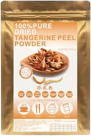 Plant Gift 100% Pure Tangerine Powder 100G/3.25oz 陈皮粉, Non-GMO, No Filler, No additives, Natural Tangerine Powder Flour, Best Flavor for Smoothie, Drinks, Coffee and Baking, Adds Flavor and Taste