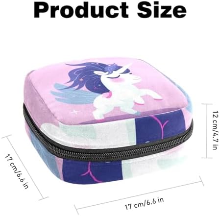 Sanitary Napkin Storage Bag,Period Bag,Pad Bag,Cartoon Cloud Rainbow Unicorn,Period Pouch