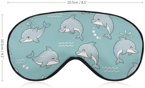 Funny Cute Dolphin Eye Masks for Sleep Adjustable Sleep Mask Soft Blackout Sleeping Eye Mask for Men Women Full Night's Sleep