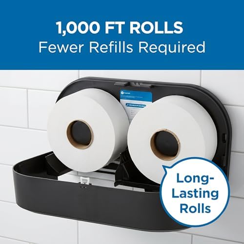 Pacific Blue Select by Georgia-Pacific PRO Jumbo Jr 2-Ply High-Capacity Toilet Paper, White, 1000 Feet Per Roll, 8 Toilet Tissue Rolls Per Case, 13728