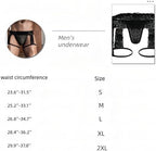 Men's Lace Underwear Sexy Boxer Briefs - Sheer Mesh Low-Rise Panties with 3D Pouch, Comfortable & Breathable