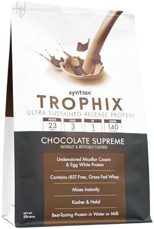 Syntrax Nutrition Trophix, Ultra Sustained-Release Protein Powder Blend, Chocolate Supreme, 2 lbs.