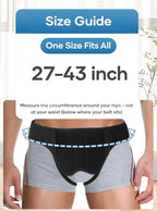Hernia Belt for Men and Women, Hernia Support Truss for Single/Double Inguinal, Adjustable Waist Strap with 2 Removable Compression Pads, Black