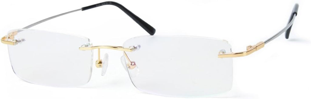 Agstum Blue Light Blocking Glasses - Flexible Rimless Titanium Alloy Eyeglasses Frames Clear Lens