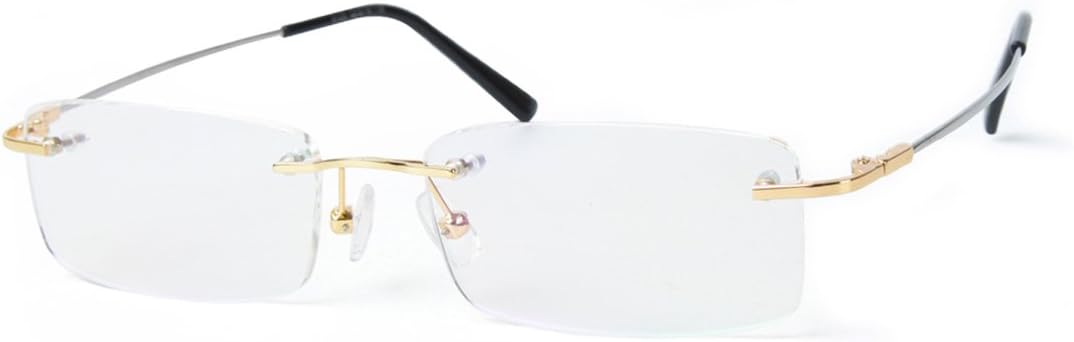 Agstum Blue Light Blocking Glasses - Flexible Rimless Titanium Alloy Eyeglasses Frames Clear Lens