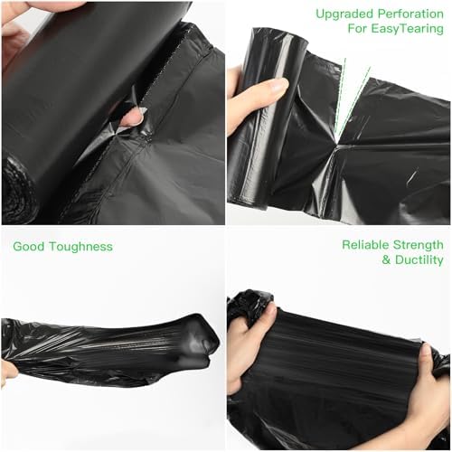 2.6 Gallon Trash Bag Biodegradable Black - Small Garbage Bags 2-3 Gallon For Bathroom Can Unscented Compostable 100 Count Mini Tiny Kitchen Office Car Waste Basket Liners Strong Thick Bulk Inwaysin