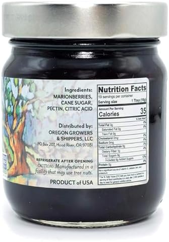 Oregon Growers, Marionberry Jam, Strawberry Jam, & Red Raspberry Jam Variety Pack - Marionberry Preserves, Strawberry Preserves, Red Raspberry Preserves, Organic Jelly - 12 Oz Each (Pack of 3)