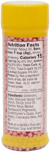 Wilton Pink Sugar Pearls, 5 oz.