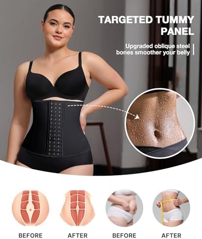 Waist Trainer for Women Latex Underbust Waist Cincher Corset, Tummy Control Corset Sport Girder Hourglass Body Shaper