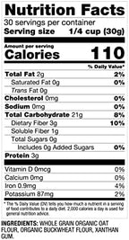 Oatsome Organic Oat Flour Blend, Whole Grain, Gluten-Free, All Purpose Flour for Baking, Vegan, 2 lb, 32 oz