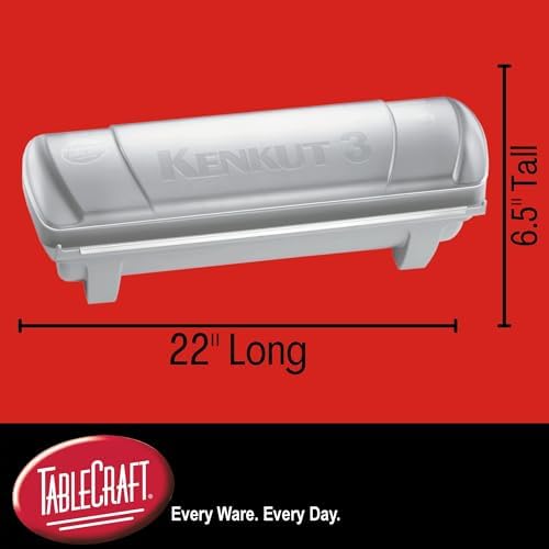 Tablecraft Film Wrapper Film Dispenser, Kenkut Single Roll of Plastic Food Cling Wrap and Aluminum Foil Holder, Slide Cutter, Heavy Duty Foodservice Restaurant Kitchen,White