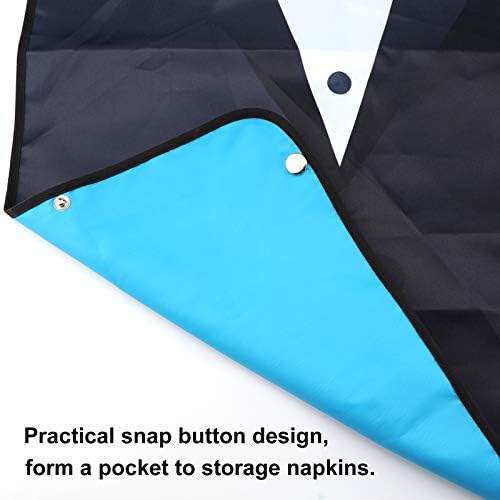 AIEX Adult Bibs for Eating Men Bow Tie Pattern Machine Washable Clothing Protectors with Crumb Catcher for Elderly Men