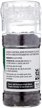 Amazon Fresh, Black Pepper Grinder, 2.2 Oz