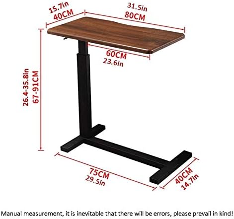 Overbed Table Overbed Table Wheels Bedside Desk C-Shaped Base Laptop Desk Home Office Sofa Side End Tables Days Overbed Table Mobile Stand-Up Computer Desk Height-Adjustable Can Be Used For Profession