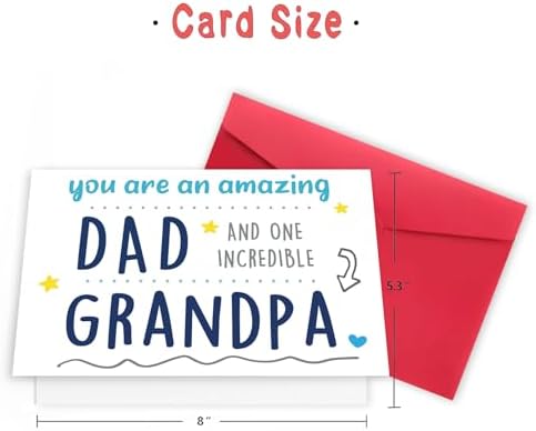 Happy Fathers Day Card for Grandad,Father's Day Gift from Kid Grandson Granddaughter,Grandpa Birthday Card,You Are An Amazing Dad and One Incredible Grandpa