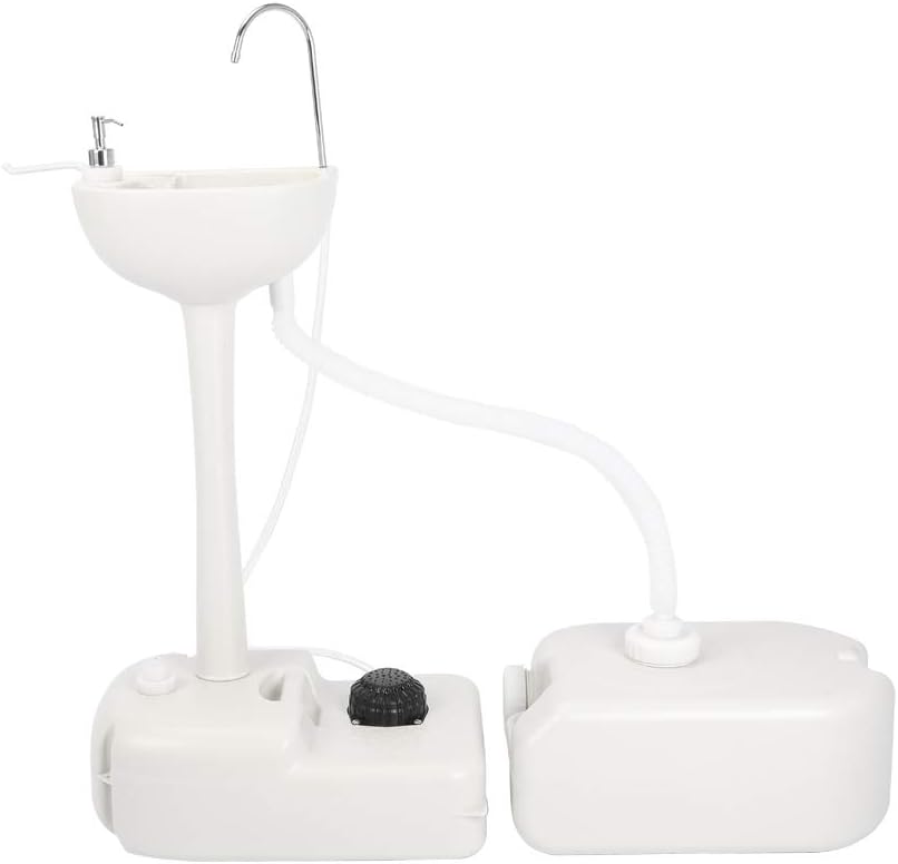 VINGLI Portable Hand Sink with 24L Recovery Tank, 5 Gal Self-contained Hand Wash Basin for Camping/RV/Garden/Outdoor Events/Gatherings, Lightweight & Detachable