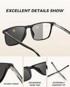 Square Photochromic Sunglasses for men Driving Sun Glasses UV400 Protection Transition Sunglasses