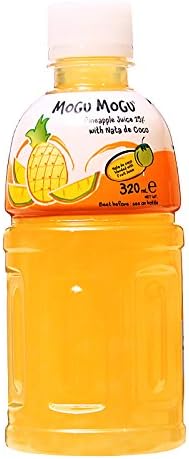 Mogu Mogu Juice with Nata De Coco, Pineapple, 10.8oz (Pack of 6)