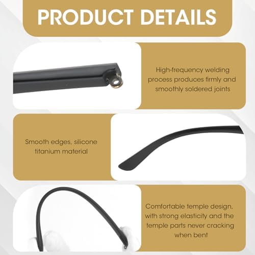 2 Pairs Universal Glasses Arms Legs Replacement, Glasses Repair/Tightenin Kit, Glasse Temple Replacement with Screws, Screwdrivers, Nose Pads(2 Kinds, Black)