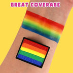 Bowitzki 10g Split Cake Face Paint Professional For Adults One Stroke Split Cake Non Toxic Rainbow Flora Dolphin Unicorn Flame Body Paint Makeup (Rainbow)