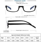 Henotin 4 Pair Reading Glasses for Women Men Readers Half Moon Frame Blue Light Blocking Spring Hinge Eyeglasses (A-mix, 2.50, diopters)