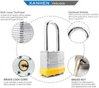 Keyed Alike Laminated Steel Padlocks with Long Shackle for Sheds, Fences & Lockers (60-Pack)