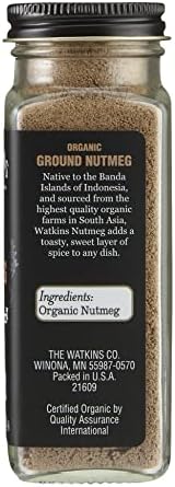 Watkins Gourmet Organic Spice Jar, Ground Nutmeg, 2 8 Ounce