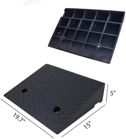 2 Pack 6'' Rise Threshold Ramps, Heavy Duty,11000 LBS Capacitys, Driveway Ramp Car Slope Ramp for Loading Dock Bike Vehicle Warehouse Sidewalk Wheelchair (6" H)