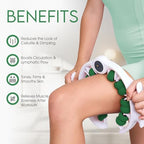 Cellulite Massage Roller, Fascia Blaster, Lymphatic Drainage Massager, Relieve Muscle Soreness, Body Sculpting Tool with Detachable Handles for Thighs, Legs, Buttocks, Gift Exfoliating Brush. (Green)
