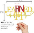 Earned It Cake Topper Gold Red Glitter, Congrats Rn Cake Topper, Future Nurse Graduation Decorations, Congrats Nurse, Medical School Graduation Party Supplies, Nurse Party Decorations