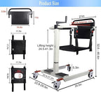 Patient Lift Transfer Chair for Home, Patient Lift Home, Adjustable Height/Base, Portable Patient Transfer Chair Wheelchair Lift for Car, Bedside Commode Chair