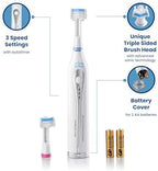 Triple Bristle GO 3-Sided Sonic Electric Toothbrush with Soft Nylon Bristles, Travel Brush for Kids, Adults, Autism and Special Needs