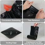 8 Gallon Drawstring Trash Bags, 110 Pack Tall Kitchen Garbage Bags, Durable Trash Can Liners with Premium Materials (Black)