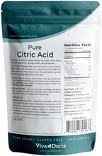 Viva Doria 100% Pure Citric Acid, Food Grade, Fine Grain, 12 oz (340 g)