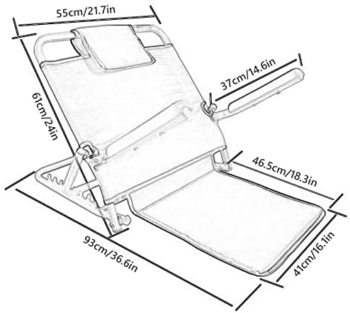 Adjustable Luxury Backrest Bed Wedge - Comfy Back Rest for Elderly, Disabled & Injured - Sit Up or Reclined Position, Head Pillow Included. Perfect for Reading, Eating, Watching