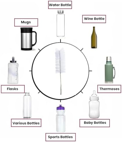 Drill Bit Attachment Bottle Washer. Wine/Beer Bottle Brush for Cleaning. Clean any Cup, Sillicone Water Bottles, Stainless Steel Vacuum Tumblers.