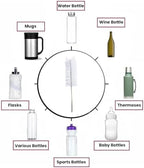 Drill Bit Attachment Bottle Washer. Wine/Beer Bottle Brush for Cleaning. Clean any Cup, Sillicone Water Bottles, Stainless Steel Vacuum Tumblers.