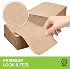 Brown Disposable Paper Napkins (1000 Count), Eco Friendly Tan Napkins Bulk for Restaurants, Dinner Parties and Crafts