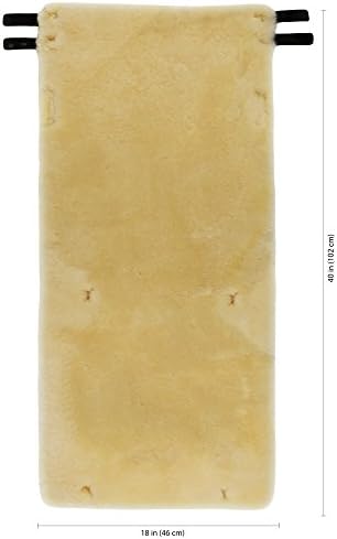 Eurow 100% Australian Merino Sheepskin Wheelchair Seat and Back Cover, Full Chair Cushion Pad, 1" Thick, Breathable, Pressure-Relieving, Machine Washable, Non-Slip Fit, Champagne