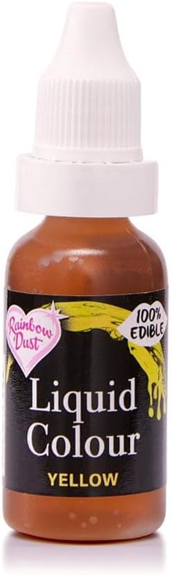 YELLOW Rainbow Dust Colour Flo Concentrated Liquid Food Air Brush Colouring 16ml