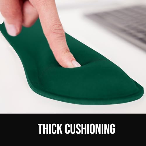 GORILLA GRIP Silky Gel Memory Foam Wrist Rest for Computer Keyboard, Mouse, Ergonomic Design for Typing Pain Relief, Desk Pads Support Hand, Arm, Mousepad Rests, Stain Resistant, 2 Piece, Hunter Green